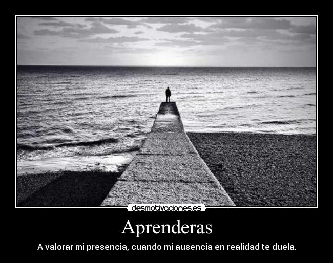 Aprenderas - A valorar mi presencia, cuando mi ausencia en realidad te duela.