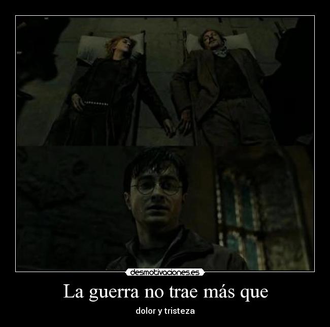 La guerra no trae más que - dolor y tristeza