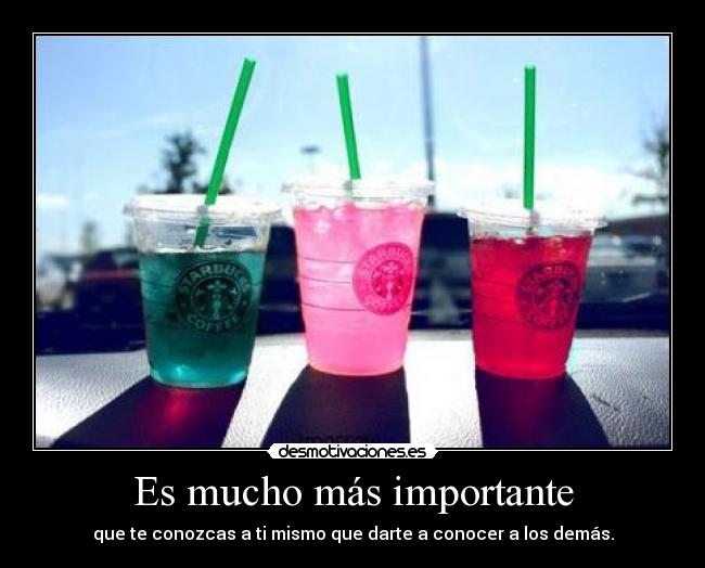 Es mucho más importante - que te conozcas a ti mismo que darte a conocer a los demás.