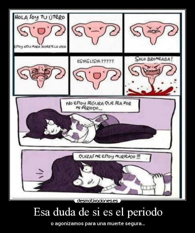 Esa duda de si es el periodo - o agonizamos para una muerte segura…