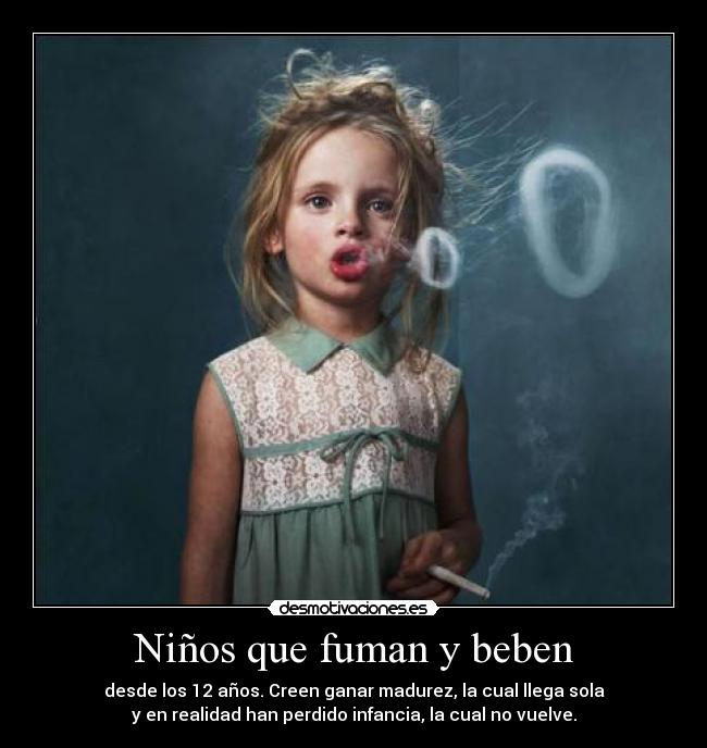 Niños que fuman y beben -