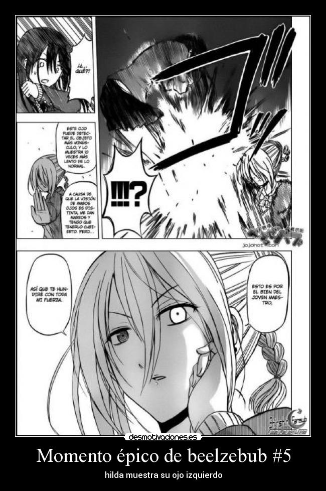 carteles anime manga hilda kunieda ojo izquierdo beelzebub desmotivaciones