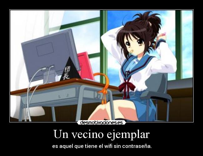 carteles anime vecinos majos con wifi gratis desmotivaciones