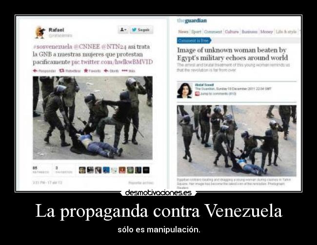 La propaganda contra Venezuela -