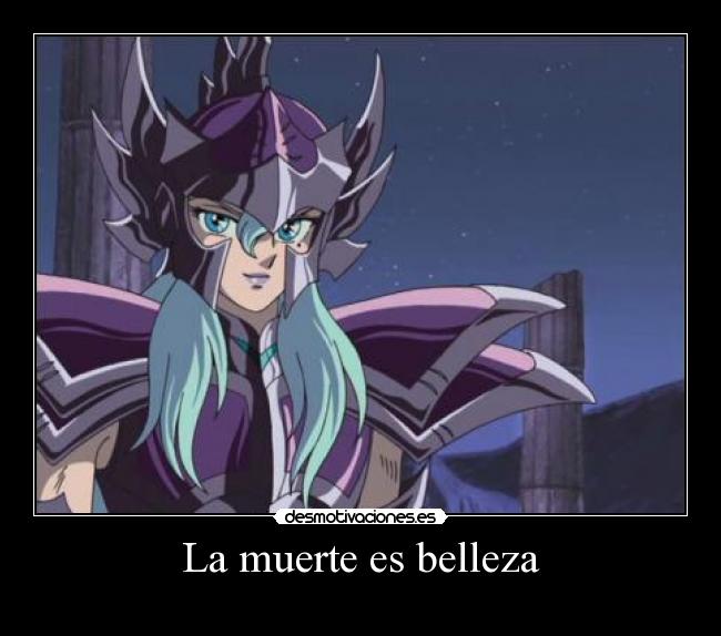 carteles muerte anime saint seiya los caballeros del zodiaco saga hades afrodita picis caballero oscuro dorado desmotivaciones