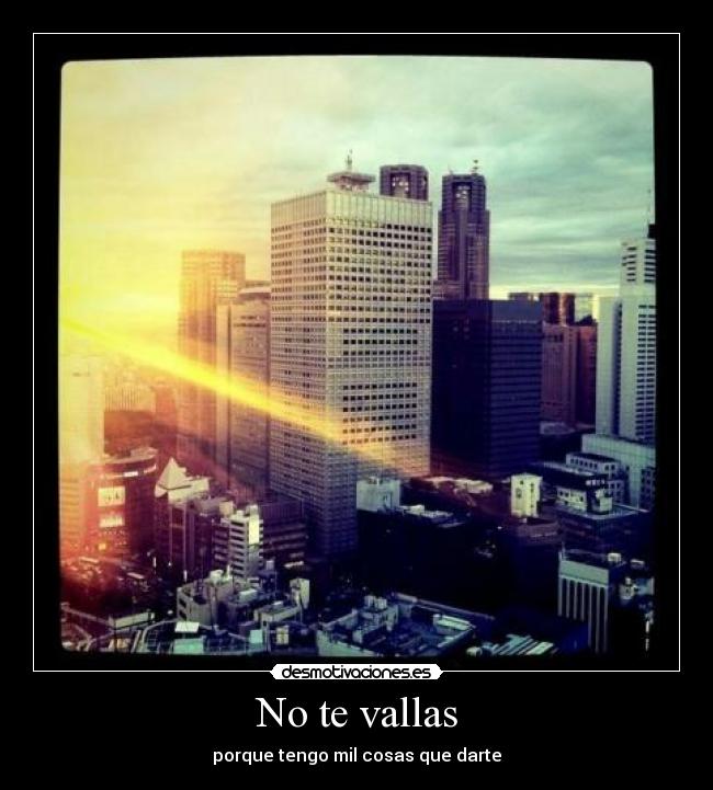 No te vallas - porque tengo mil cosas que darte