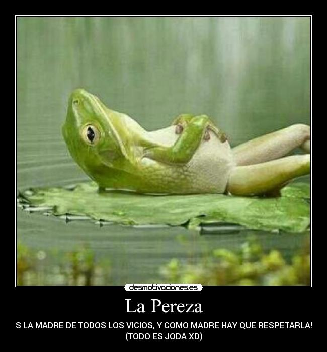 La Pereza - ES LA MADRE DE TODOS LOS VICIOS, Y COMO MADRE HAY QUE RESPETARLA!...
(TODO ES JODA XD)