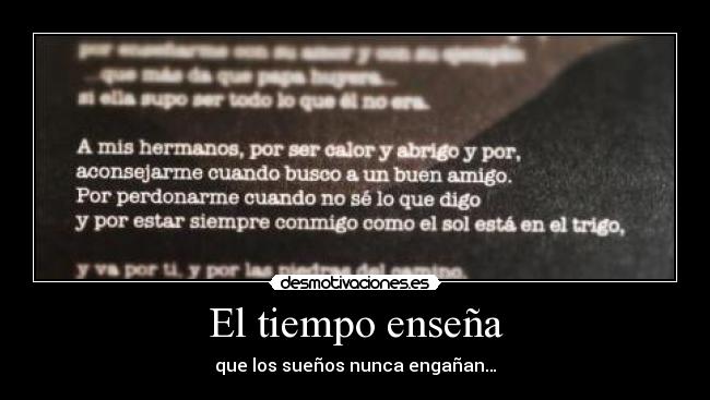 El tiempo enseña -