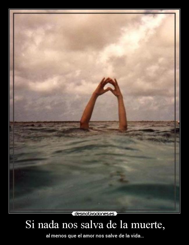 Si nada nos salva de la muerte, - al menos que el amor nos salve de la vida...