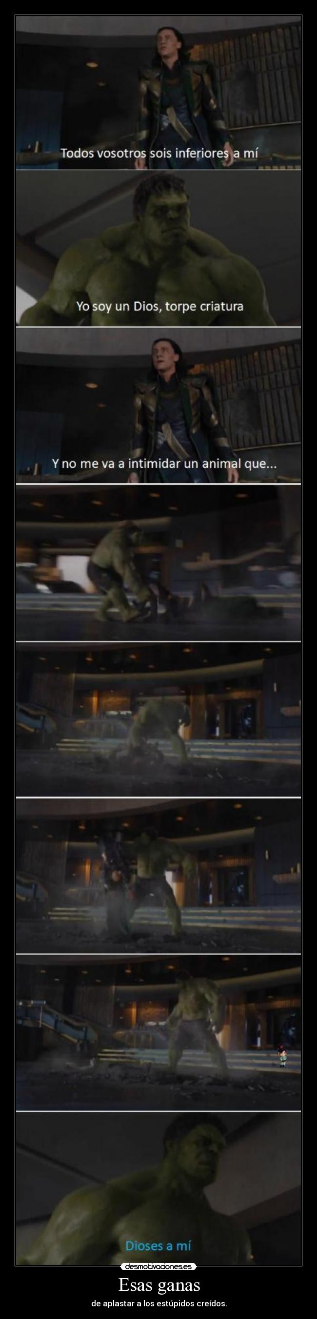 carteles los vengadores hulk loki javiatun desmotivaciones