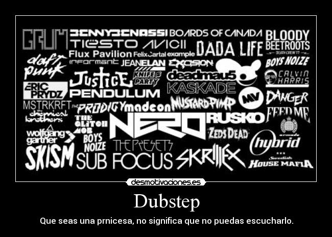 carteles princesa musica dubstep desmotivaciones
