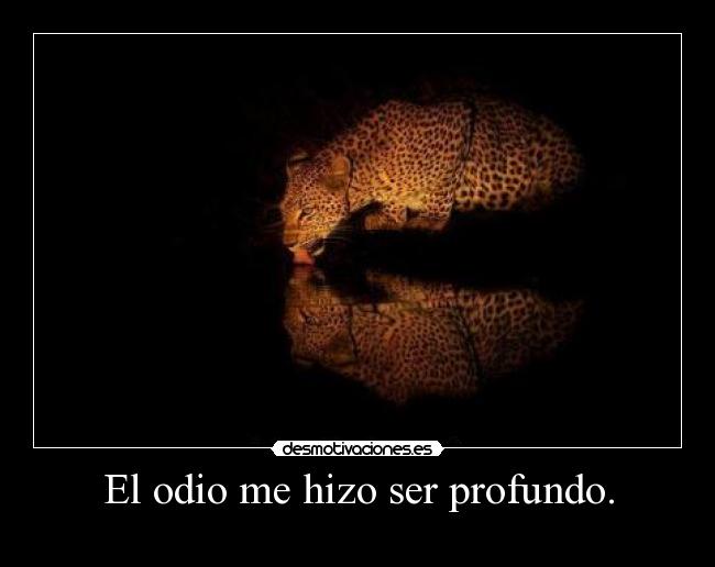 El odio me hizo ser profundo. -