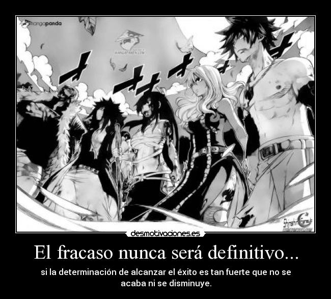 carteles anime fairy tail erza gray juvia gruvia laxus determinacion rendirse fracaso exito desmotivaciones