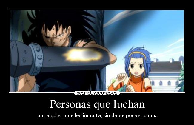 carteles anime fairy tail gazille levy desmotivaciones