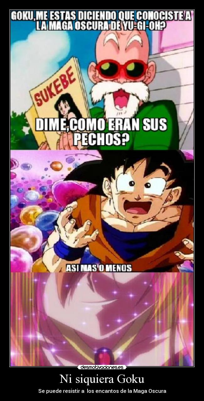 carteles goku maga oscura dragon ball yugioh anime comedia manga dark magician girl desmotivaciones