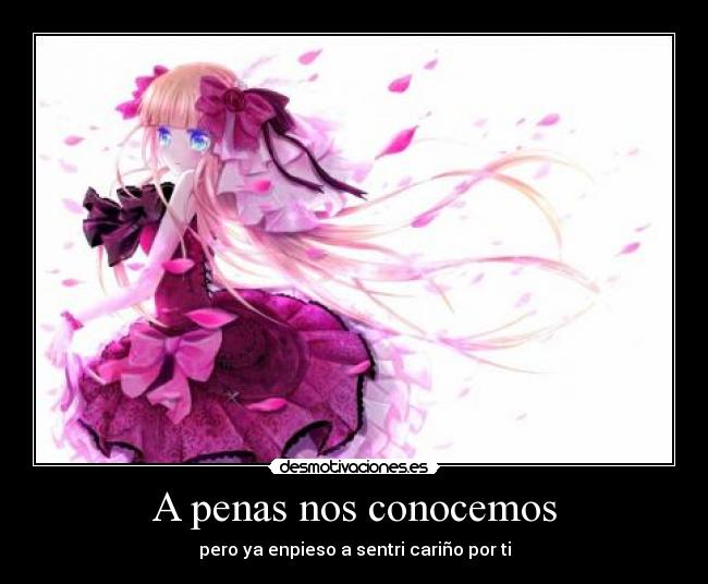 A penas nos conocemos - pero ya enpieso a sentri cariño por ti