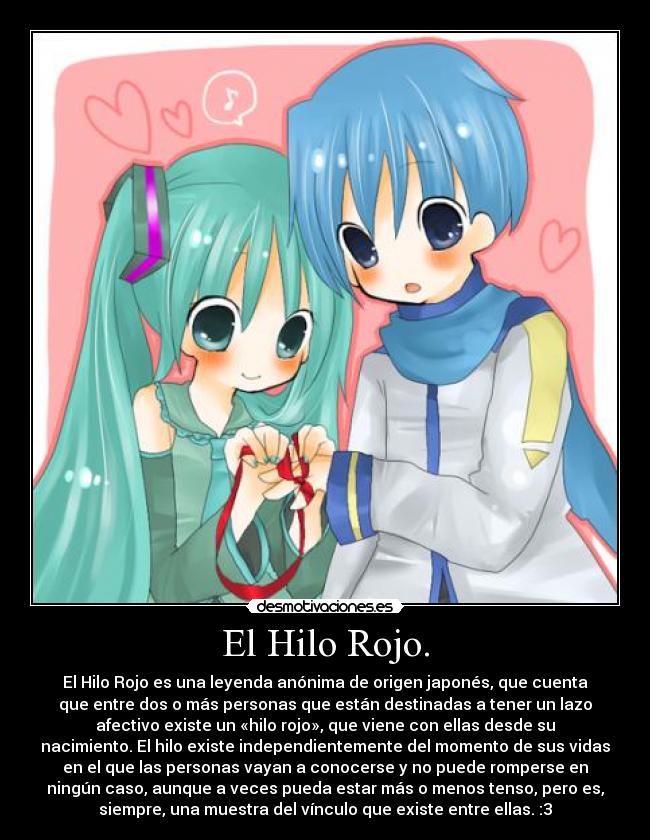 carteles miku kaito hilo rojo desmotivaciones