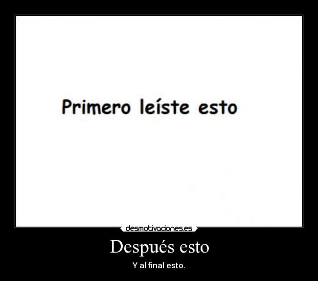 Después esto - 