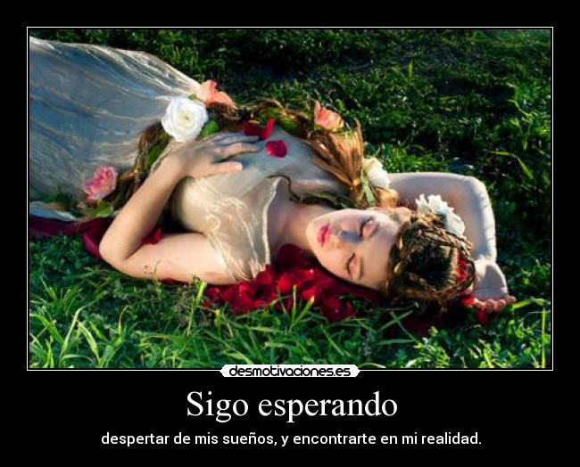 Sigo esperando - despertar de mis sueños, y encontrarte en mi realidad.