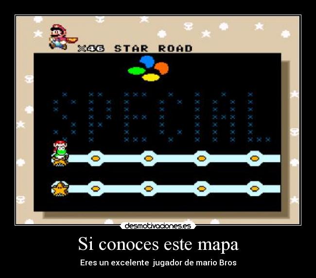 Si conoces este mapa - Eres un excelente jugador de mario Bros