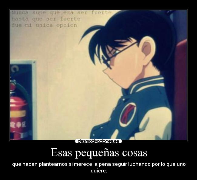 Esas pequeñas cosas - que hacen plantearnos si merece la pena seguir luchando por lo que uno quiere.