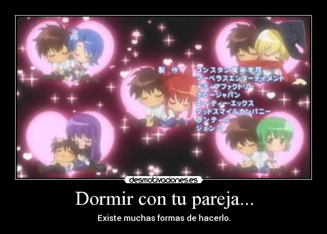 Dormir con tu pareja... - Existe muchas formas de hacerlo.