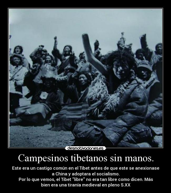 Campesinos tibetanos sin manos. - 