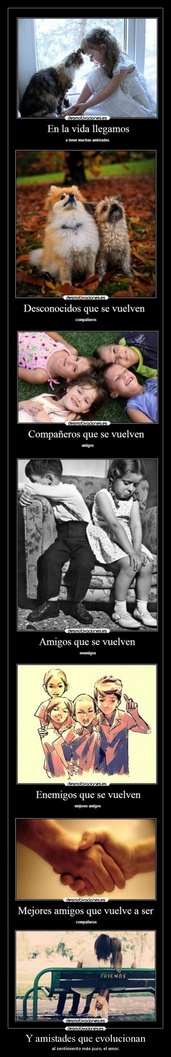 Y amistades que evolucionan - al sentimiento más puro, el amor.