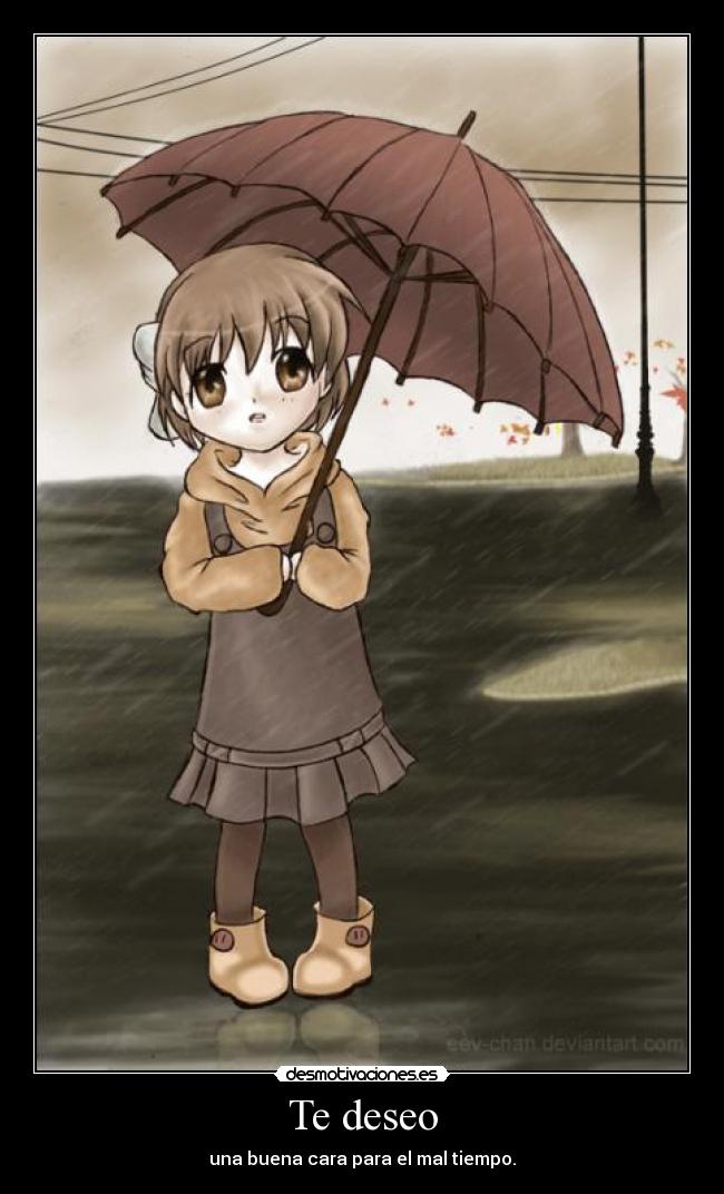 carteles deseo mal tiempo clima situaciones estados sentmientos anime clannad ushiookazaki desmotivaciones