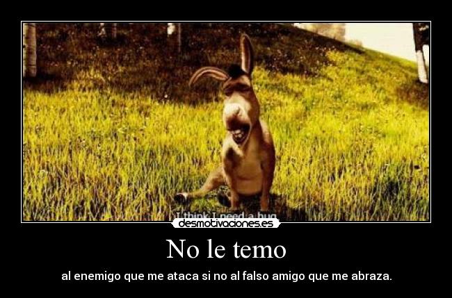 No le temo - al enemigo que me ataca si no al falso amigo que me abraza.