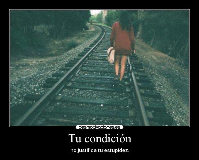 Tu condición - no justifica tu estupidez.