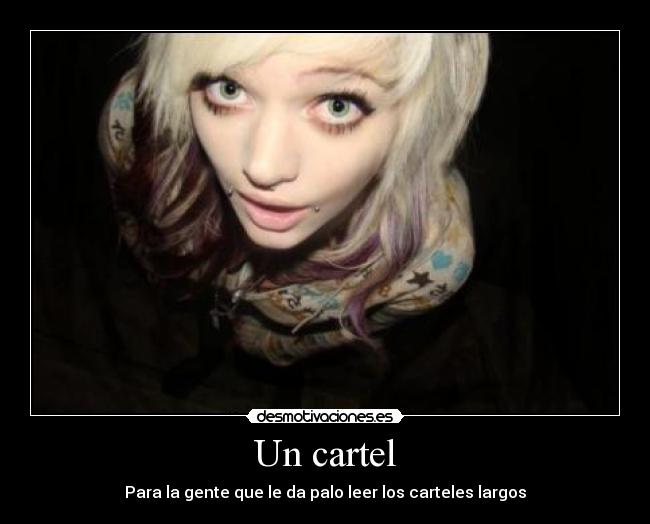 Un cartel - Para la gente que le da palo leer los carteles largos