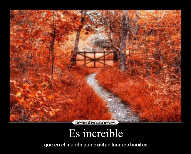 Es increible - que en el mundo aun existan lugares bonitos