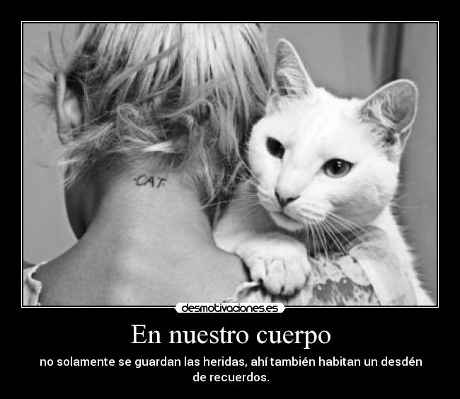 En nuestro cuerpo - no solamente se guardan las heridas, ahí también habitan un desdén de recuerdos.