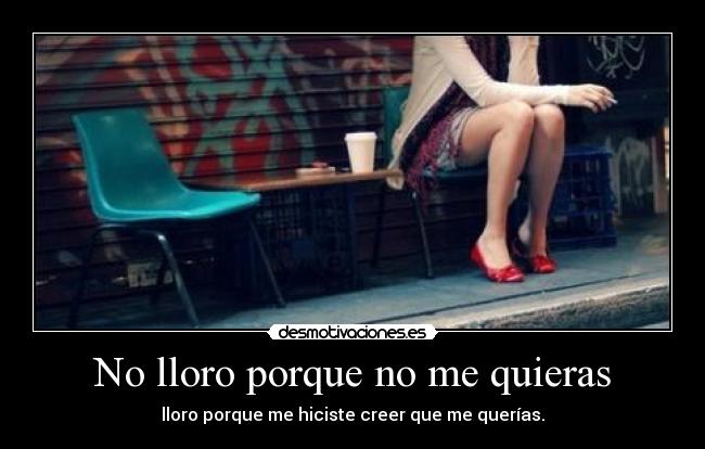 No lloro porque no me quieras - lloro porque me hiciste creer que me querías.