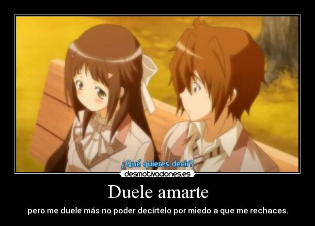 Duele amarte - pero me duele más no poder decírtelo por miedo a que me rechaces.