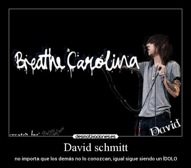 David schmitt - no importa que los demás no lo conozcan, igual sigue siendo un ÍDOLO