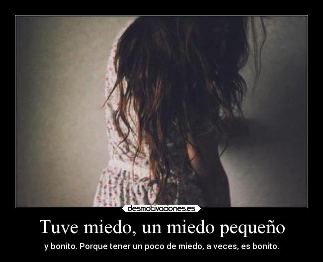 Tuve miedo, un miedo pequeño -