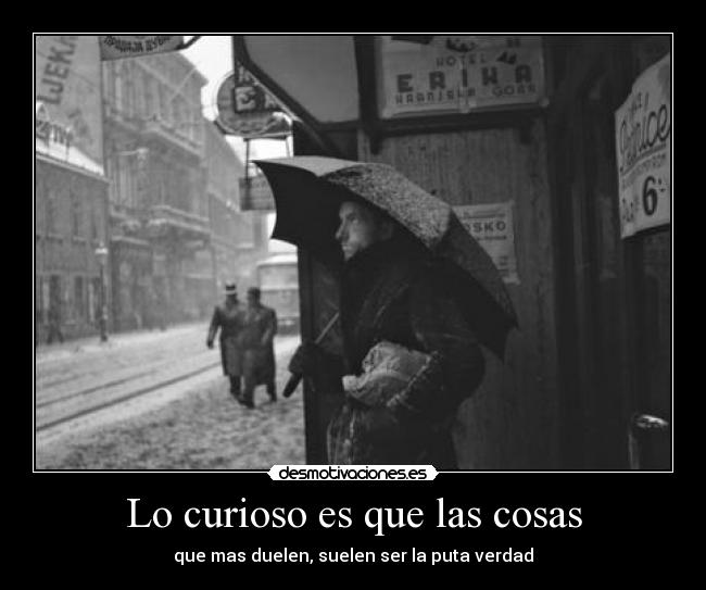 Lo curioso es que las cosas - que mas duelen, suelen ser la puta verdad