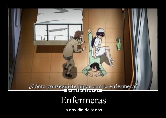 carteles otaku anime mirai nikki enfermera desmotivaciones