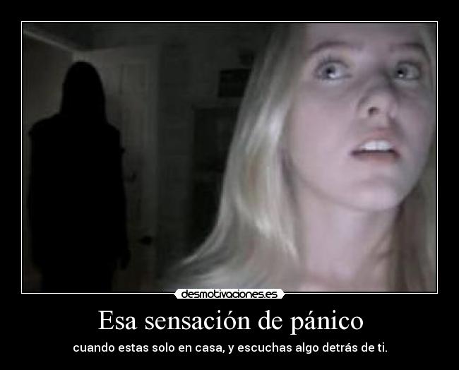 Esa sensación de pánico - cuando estas solo en casa, y escuchas algo detrás de ti.