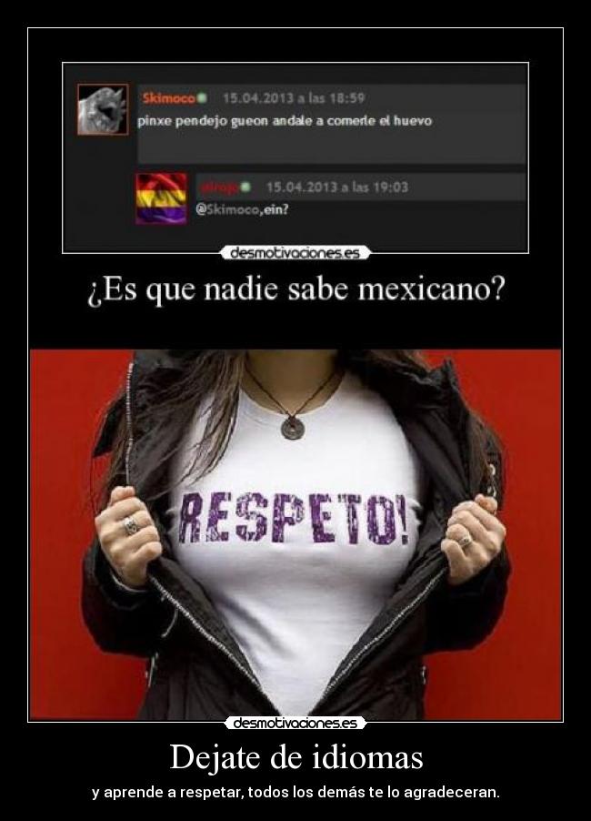 Dejate de idiomas -