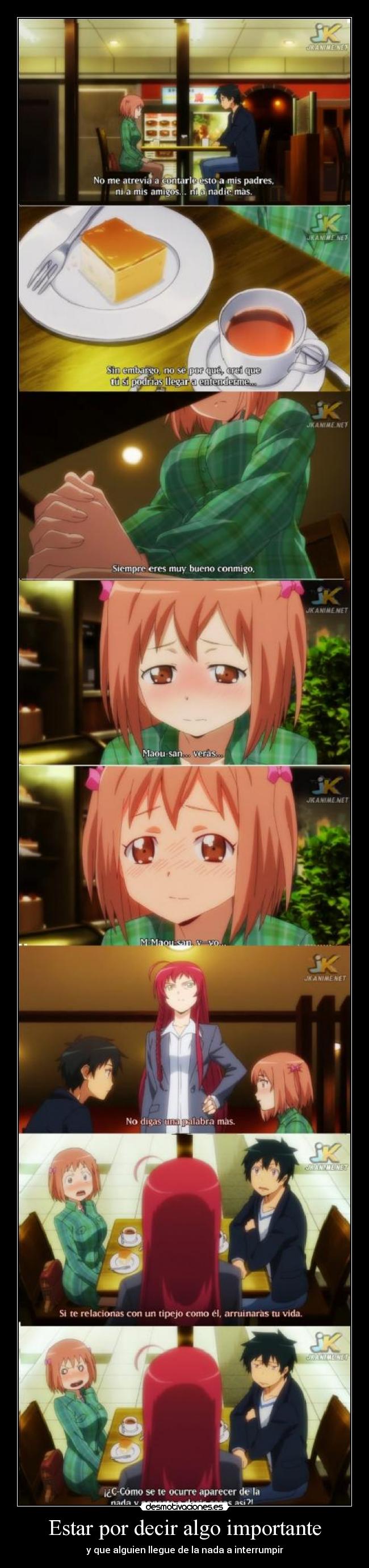 carteles anime shinigamisempai hataraku maou sama estar por decir algo importante que alguien llegue desmotivaciones