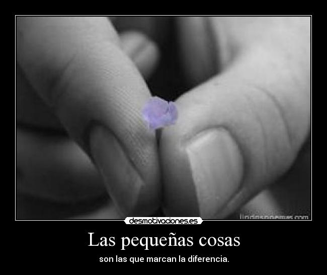 Las pequeñas cosas - son las que marcan la diferencia.