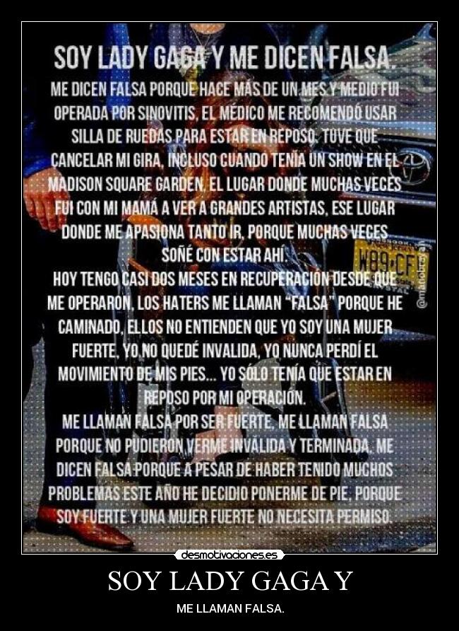 SOY LADY GAGA Y - ME LLAMAN FALSA.