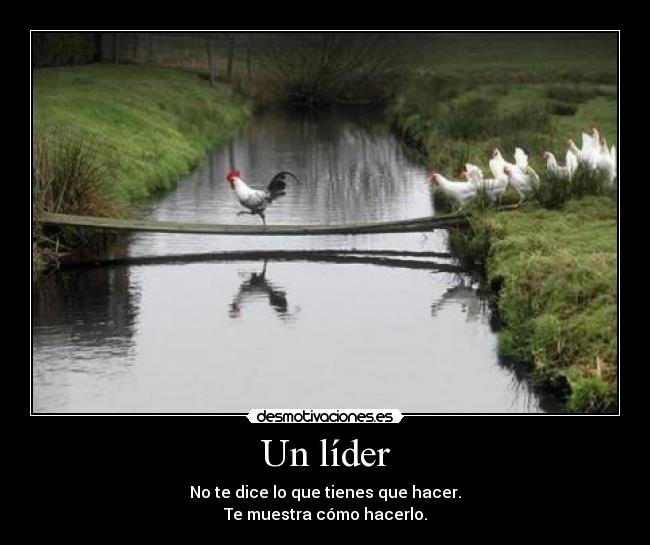 Un líder - No te dice lo que tienes que hacer.
Te muestra cómo hacerlo.