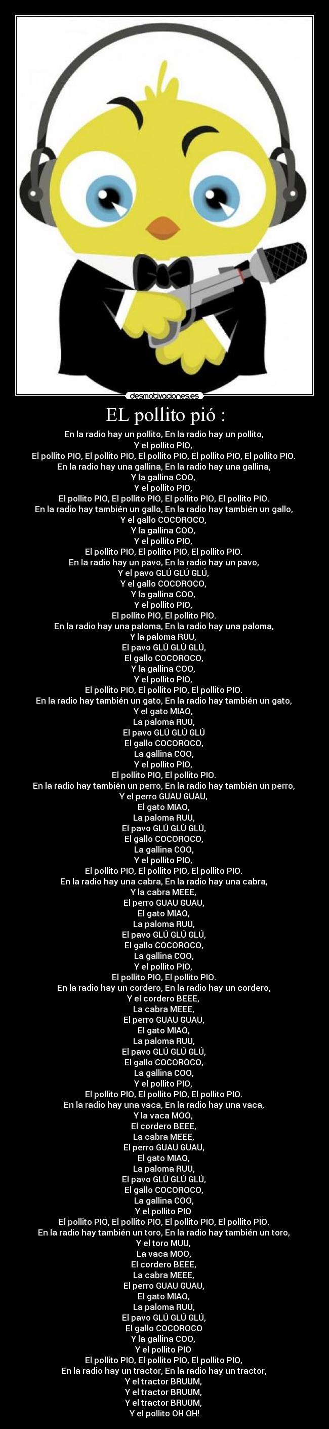 carteles pollito pio radio hay pollito radio hay pollito pollito pio polli desmotivaciones