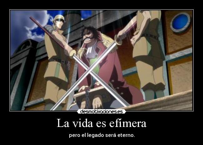 carteles vida one piece gol roger rey los piratas ronoa desmotivaciones