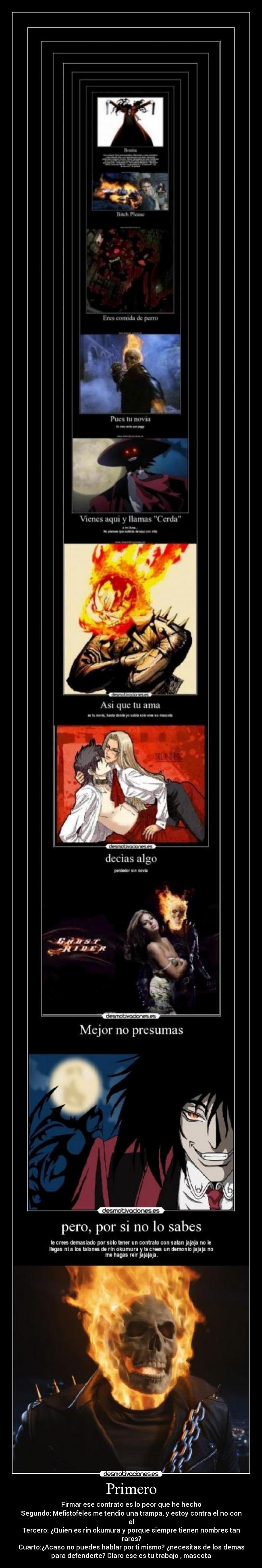 carteles ghost rider johnny blaze alucardo marvel hellsing pain dross los verdes son putos desmotivaciones