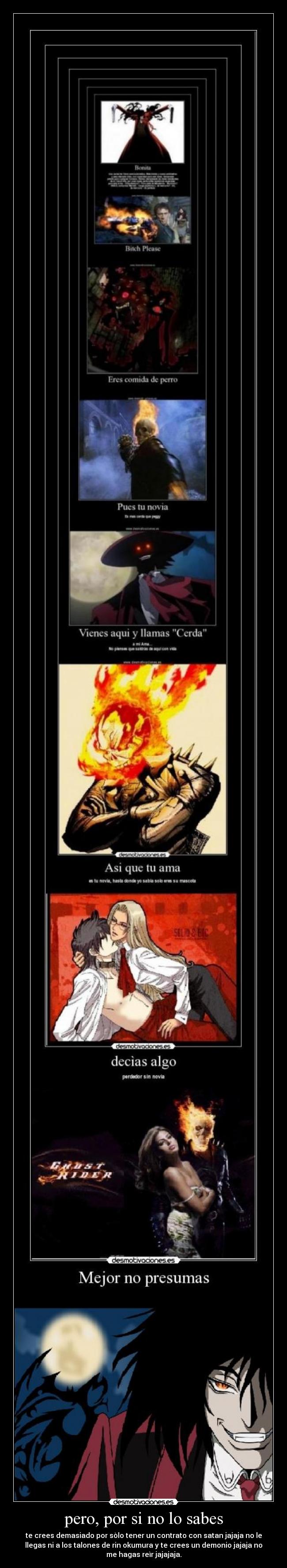 carteles anime otaku hellsing alucard ghost rider jhony marvel desmotivaciones